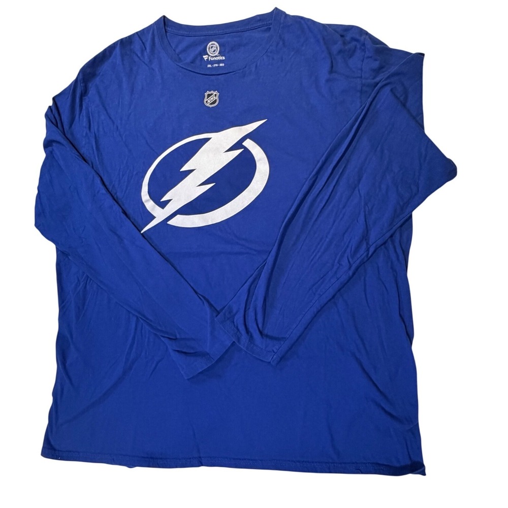 Fanatics Tampa Bay Lightning T-Shirt 2XL‎ Blue Kucherov 86 NHL Long Sleeve Mens